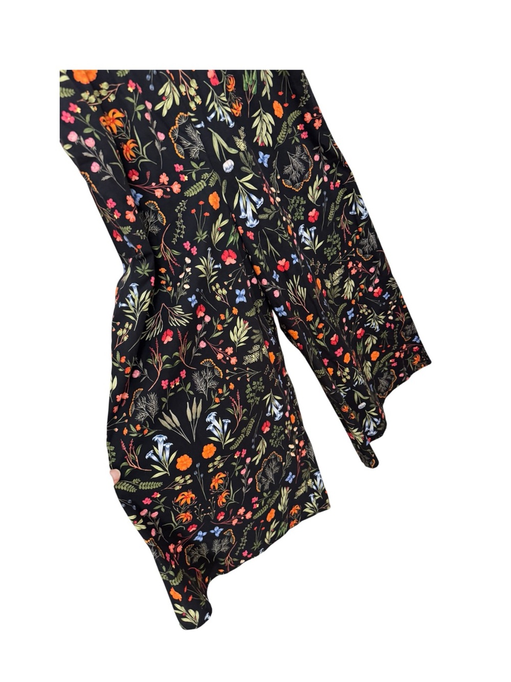 HUTCH | Anthropologie Puff-Sleeve Wide Leg Jumpsuit in Black Floral, Size Small - Picture 8 of 16